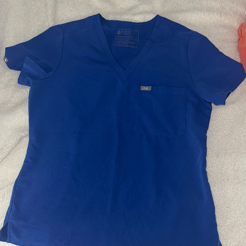 Figs Royal Blue Scrub Top